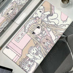 Anime Cute Angel Girls Mouse Pad Laptop Gaming Extended Desk Mat PC Kawaii Gamer Cabinet Mousepad XXL Keyboard Rug Pink Carpet