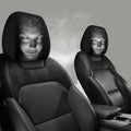 2Pcs Halloween Horror Face Printing Car Headrest Covers Universal Elastic Car Seat Headrest Cover Dustproof Protective Sleeve