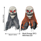 2PCS Halloween Decorations Party Hanging Skull Skeleton Ghost Ornament Horror Props Haunted Home Decoration Halloween Outdoor