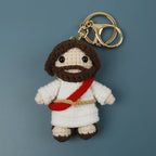 Cute Jesus Crochet Keychain Handmade Faith Bag Charm