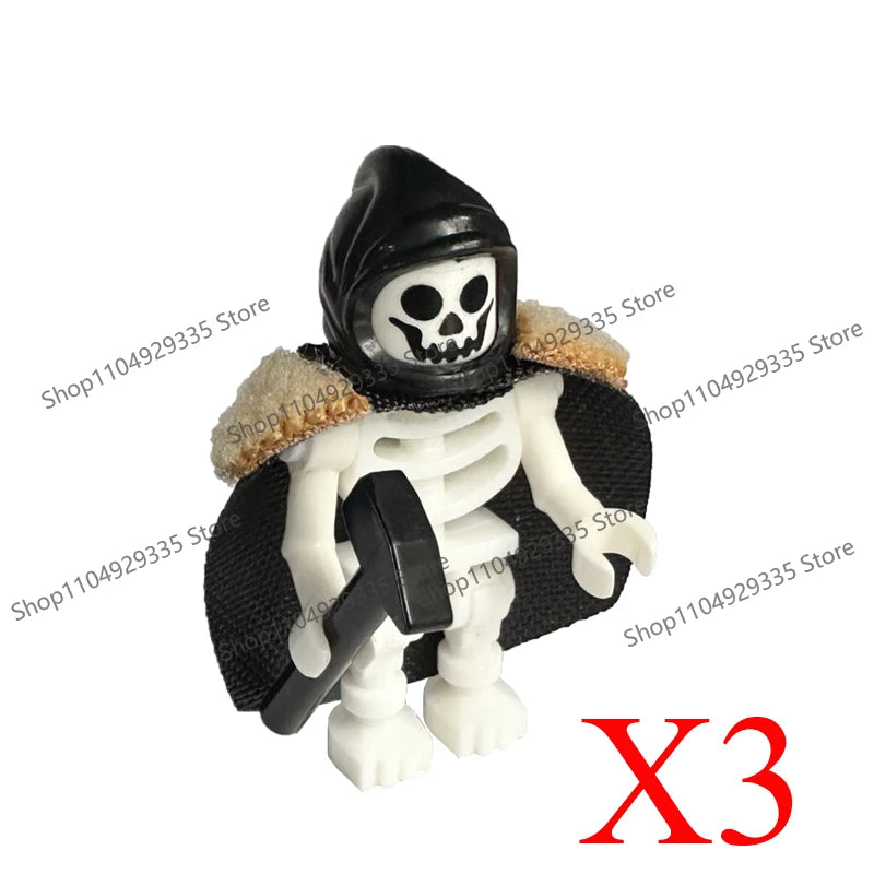 Halloween Scene Building Blocks Skeletons Ghosts Army King Assembled Charactesrs Figures DIY Accessories Bricks Toys Kids Gifts
