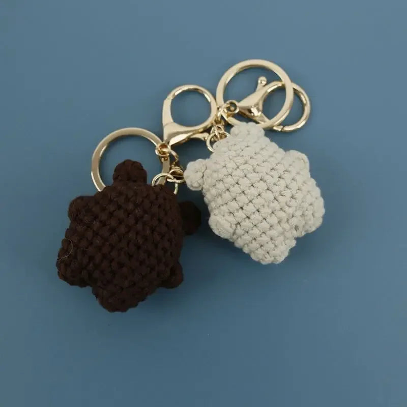 Cute Couple Bear Crochet Keychain Animal Bag Charm
