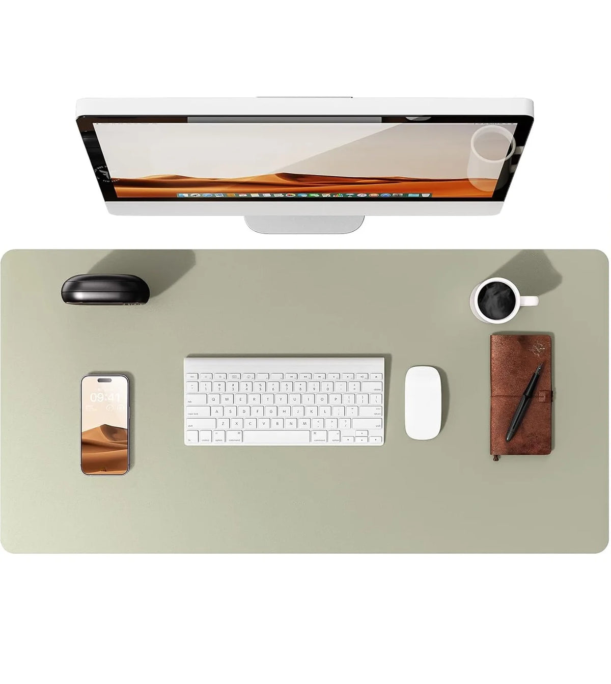 Large Mouse Pad,Office Desk Mat, Leather Desk Pad Protector, Non-Slip PU Leather Desk Blotter, Laptop Desk Pad