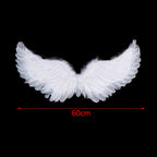 1Pc Kids Adult Party Swallow White Angel Feather Wings Wands Cosplay Elastic Straps Wedding Birthday Halloween Christmas