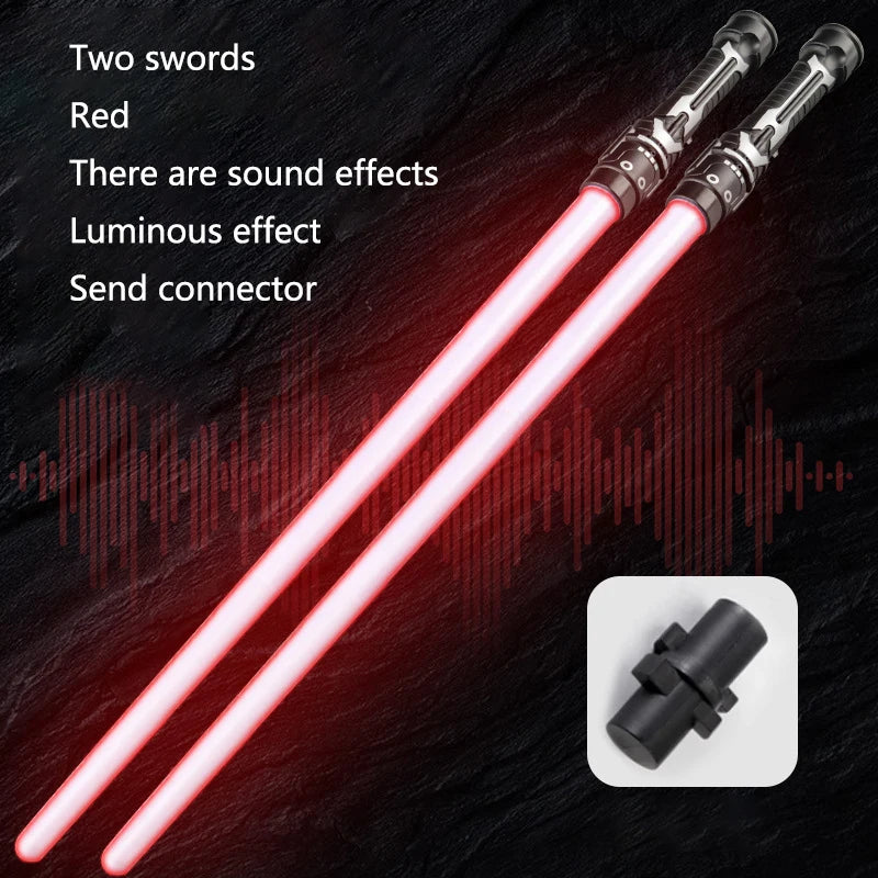 Children Colorful Glowing Sword Toys Laser Sword Lightsaber Red and Blue Double Saber Telescopic Music Cosplay Cool Flashing Toy
