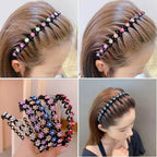 Non-Slip Rhinestone Wave Headband for Women
