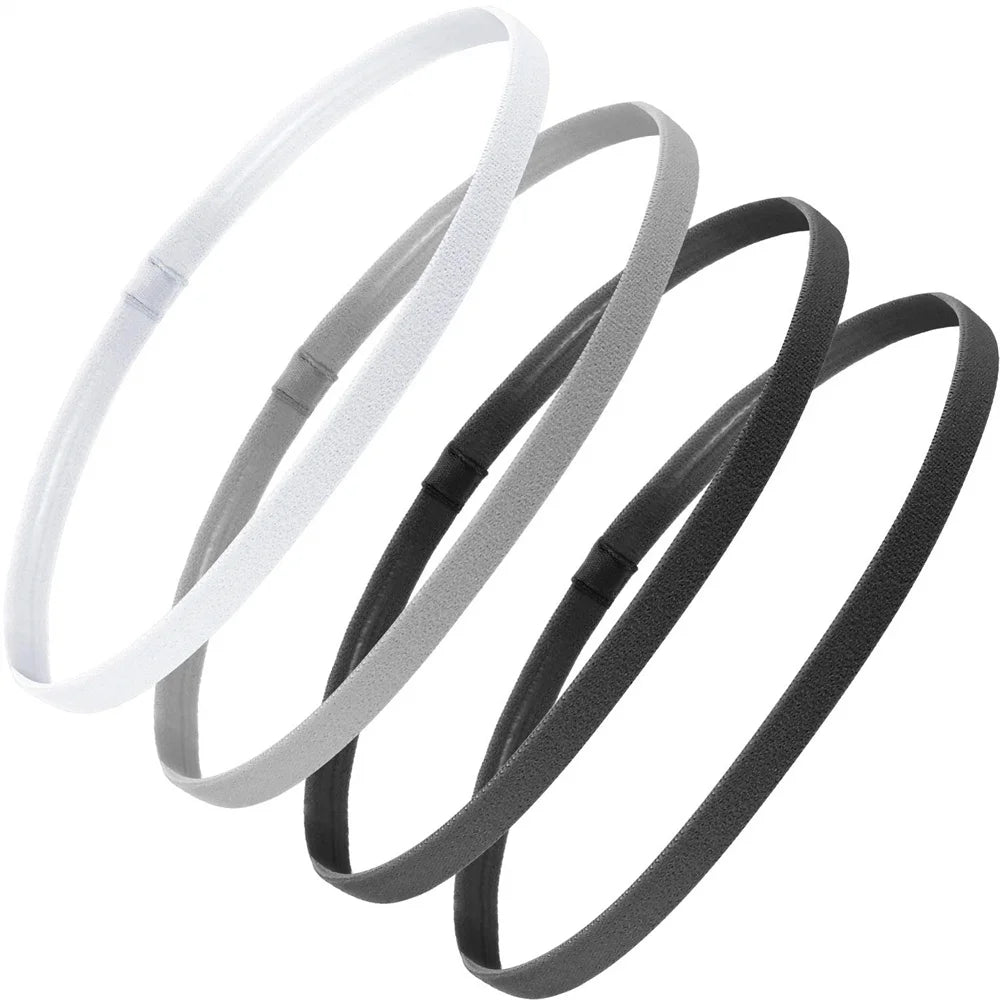 4PCS Thin Elastic Non-Slip Sports Headbands for Men & Women