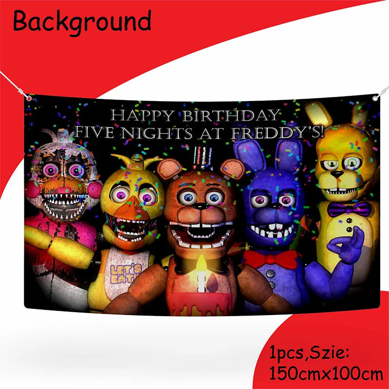FNAF Five Nights Freddyed Birthday Party Decorations Kids Disposable Tableware Cup Plate Napkin Straw Baby Shower Supplies Event
