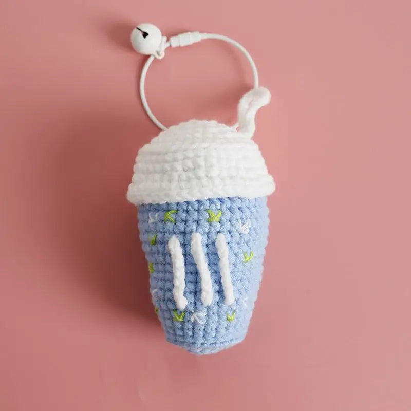 Cute Coffee Cup Crochet Keychain Bag Charm