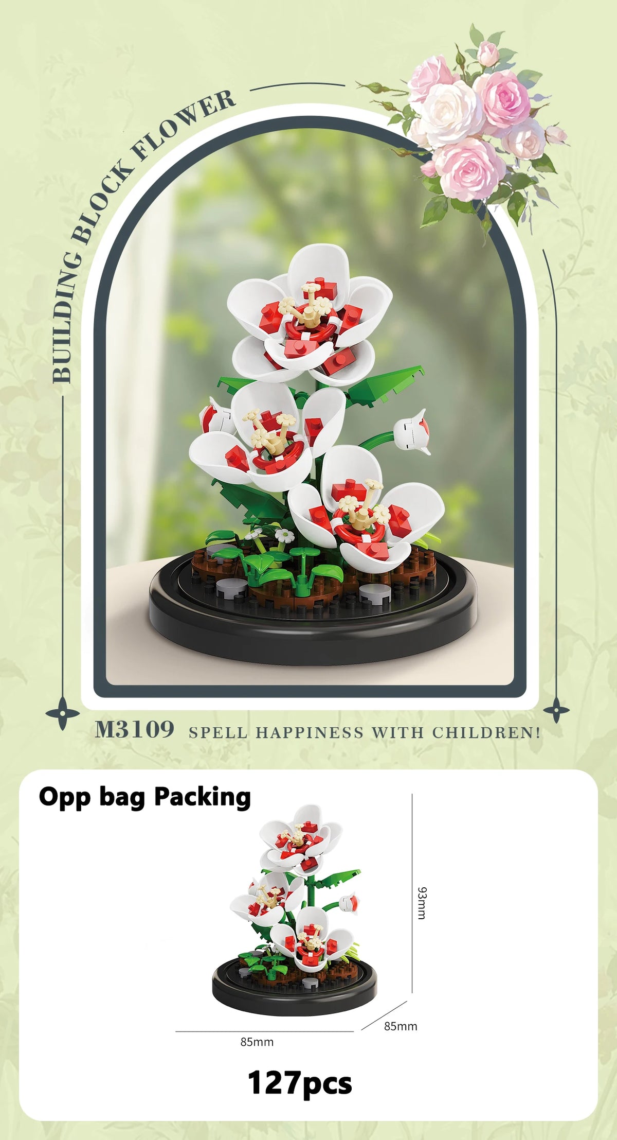 Eternal Flower Bouquet Bonsai Micro Building Blocks Set