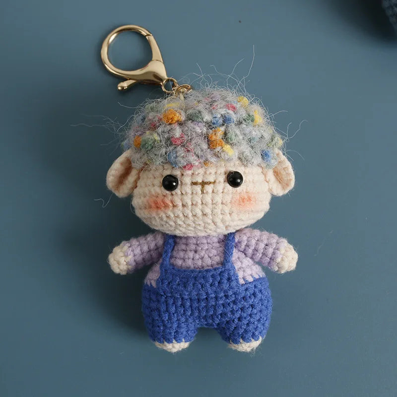 Cute Crochet Animal Doll Keychain Sheep Puppy Bag Charm