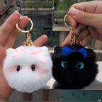 Blush Cat Ball Plush Keychain Cute Cat Bag Charm