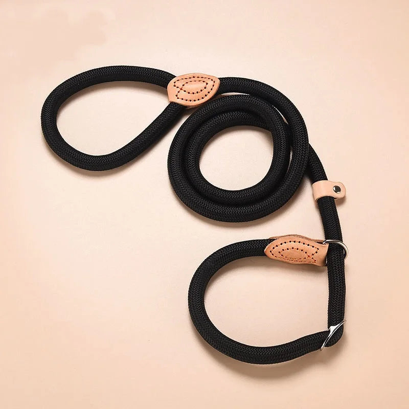 Dog Leash Slip Rope Lead Leash Heavy Duty Braided Rope Adjustable Loop Collar Training Leashes for Medium Large Dogs