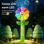 Smile Daisy Pinwheel Bubble Wand Automatic Blower LED Light-Up Kids Outdoor Party Toy for Boys Girls Birthday Gift
