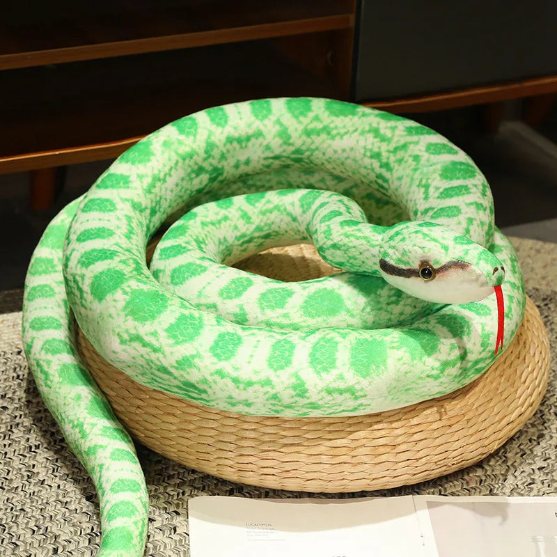Long Python Snake Plush Toy Soft Stuffed Animal Pillow