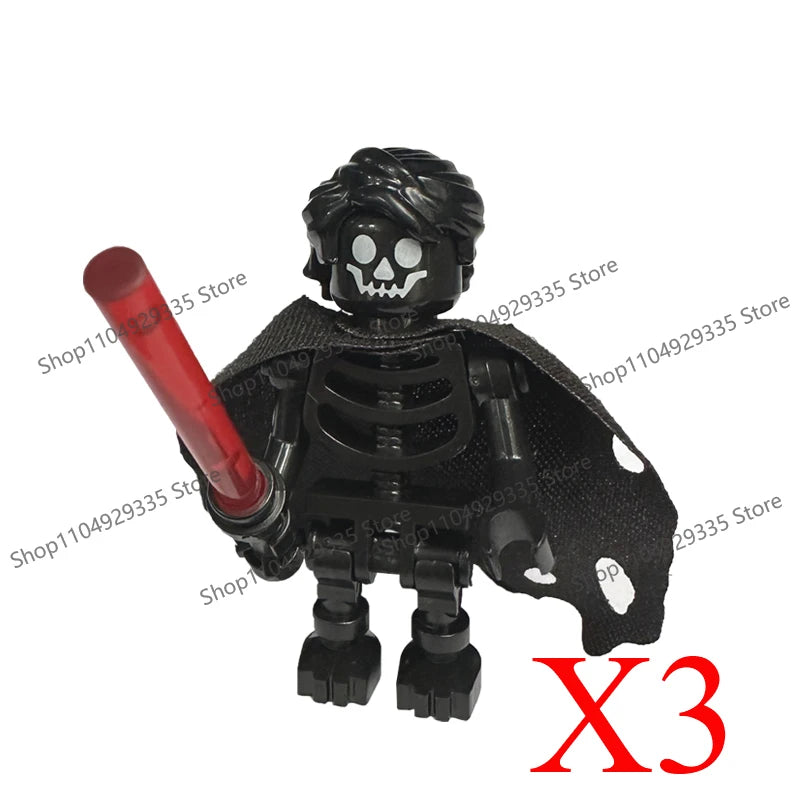 Halloween Scene Building Blocks Skeletons Ghosts Army King Assembled Charactesrs Figures DIY Accessories Bricks Toys Kids Gifts