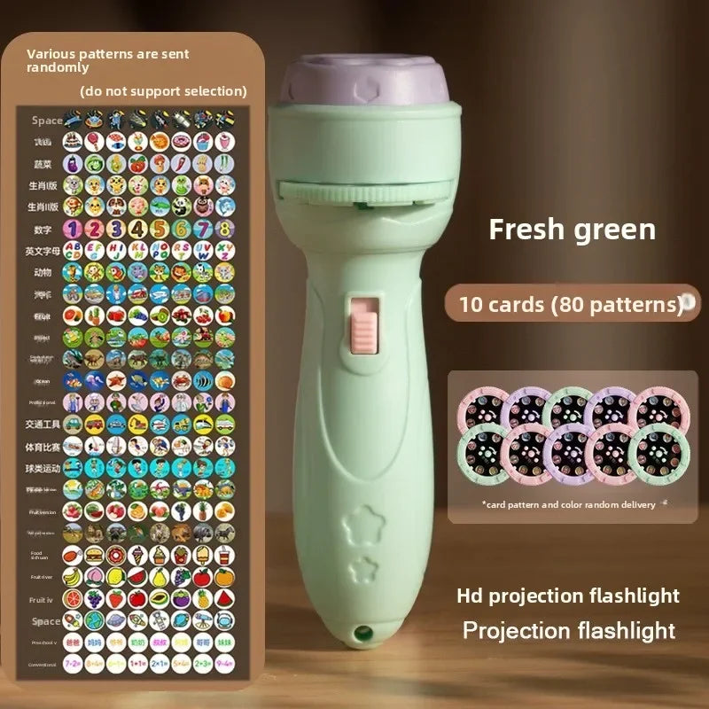 Christmas Cartoon Projection Flashlight  Creative Children Flashlight Toy Projector Baby Toys Bedtime Story Book Christmas Gifts