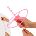 1-5pcs LED Luminous Bamboo Dragonfly Hand Pushing Saucer Toys Kids Outdoor Hand Pushing Saucer Spinning Top Toy Transmit Gifts