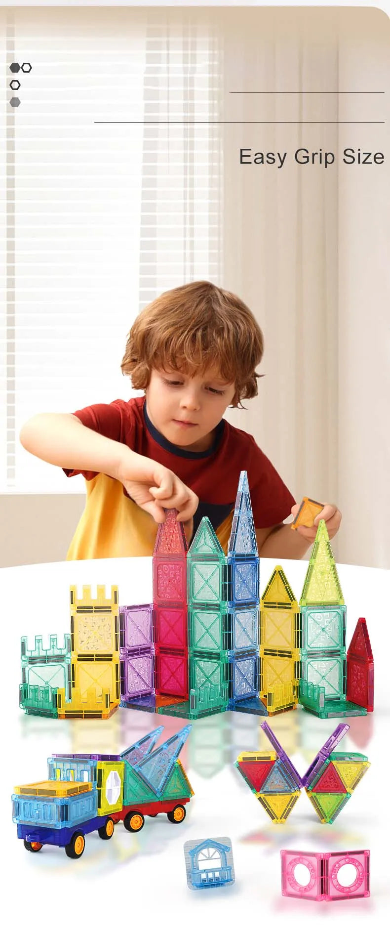 Magnetic Tiles STEM Building Blocks Educational Toy for Kids