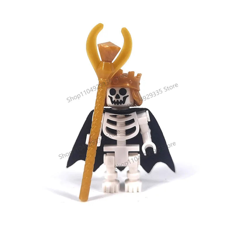 Halloween Scene Building Blocks Skeletons Ghosts Army King Assembled Charactesrs Figures DIY Accessories Bricks Toys Kids Gifts