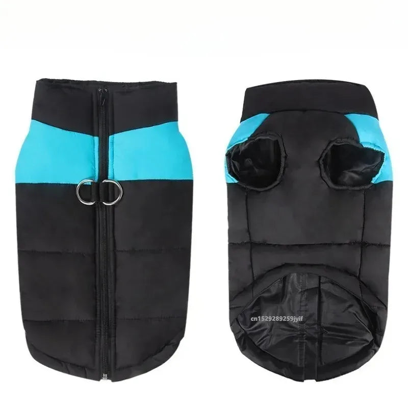 Pet Dog Jacket Warm Winter Clothes For Small Large Dogs Labrador Coat Windproof Waterproof Puppy Costume Vest With D-ring Pug