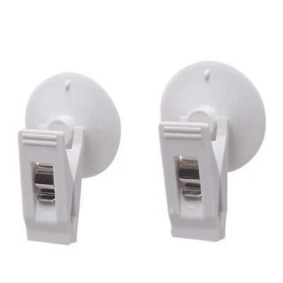 1 Pair Car Interior Window Clip Mount Black Suction Cap Clip Plastic Sucker Removable Holder For Sunshade Curtain Towel Ticket