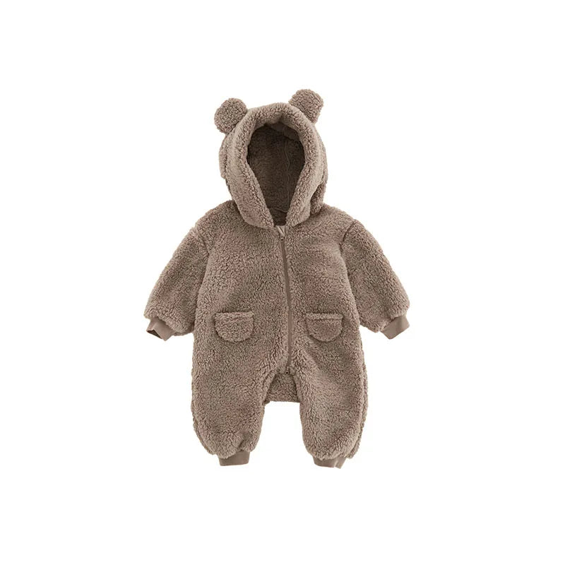 Spring Baby Romper Warm Fleece Jumpsuits for Baby Autumn Long Sleeve Infant Rompers Newborn Boy Girl Homewear Pajamas