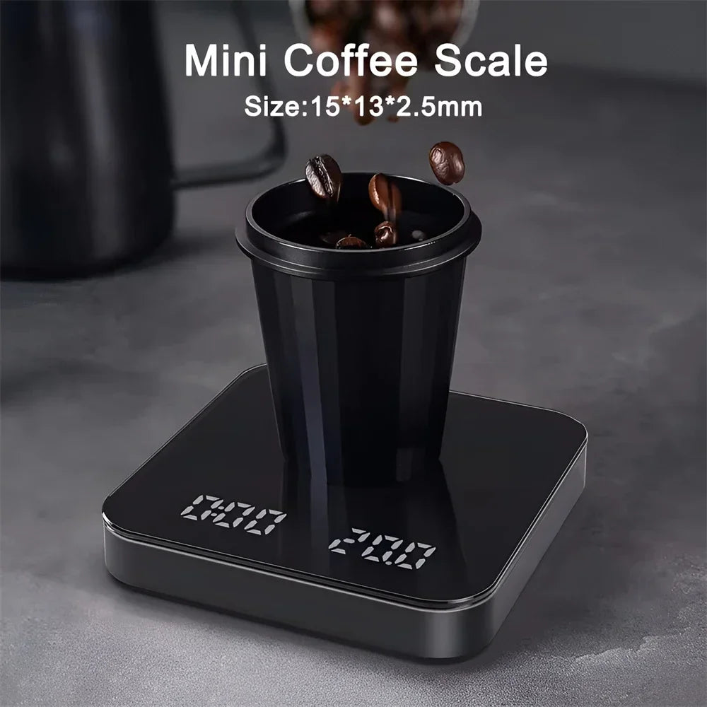 Electronic Coffee Scale with Timer and Silicone Pad USB Rechargeable