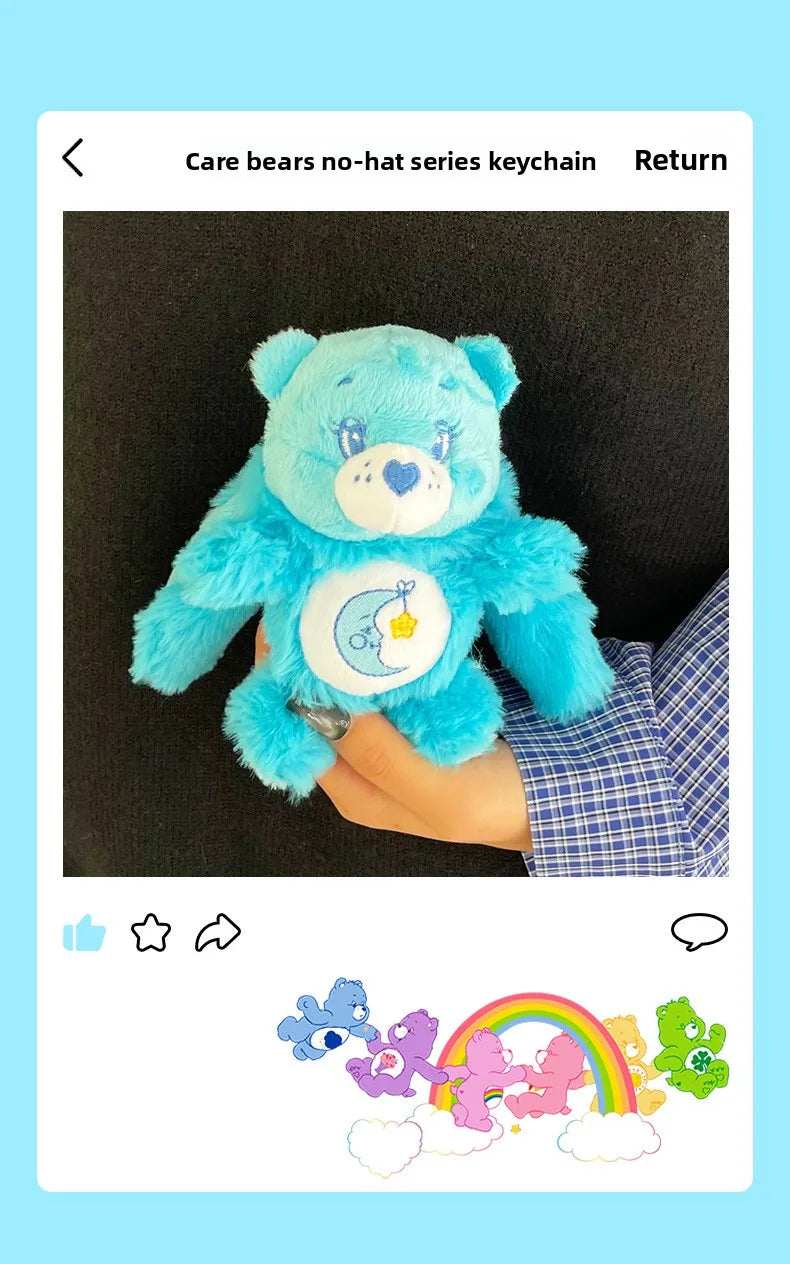 Care Bears Rabbit Hat Plush Keychain Rainbow Bear Bag Charm Gift