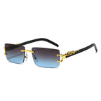 Fashion Rimless Rectangle UV400 Sunglasses for Women & Men