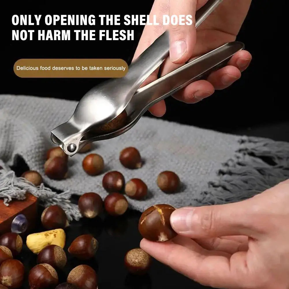 Stainless Steel Quick Chestnut Opener 2 in 1 Nut Cracker Tool
