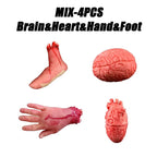 Halloween Fake Bloody Body Parts Realistic Severed Hands Legs Arms Props for Haunted House Scary Prank Party Decorations