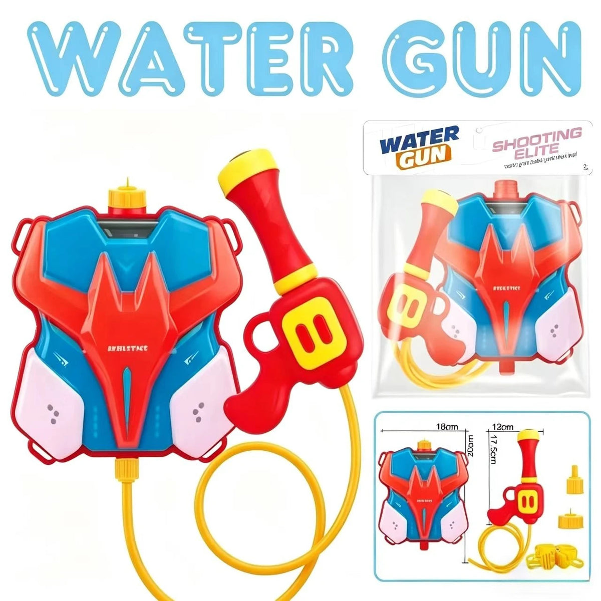 Kids Backpack Water Gun for Summer Beach Pool Outdoor Fun Toy