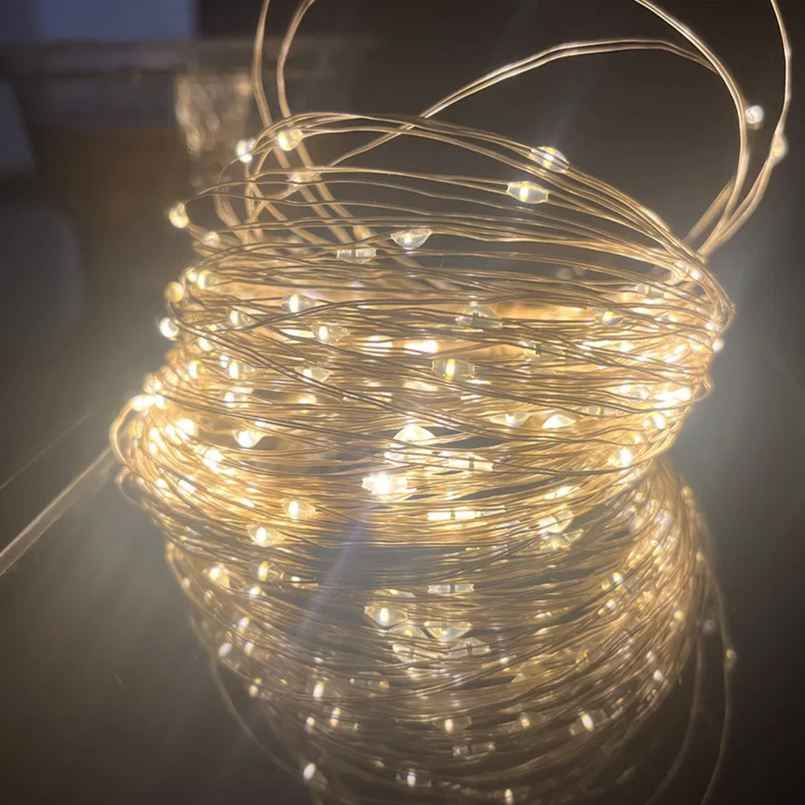 Led Copper Wire Fairy Lights USB Powered LED String Lights 8 ModeOutdoor Lamp Garland Luces for Christmas Party Wedding Decor