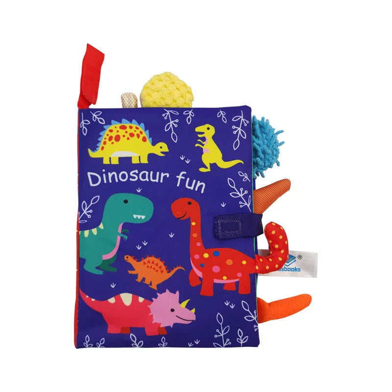 Baby Sensory Cloth Book with Crinkle Pages and Interactive Rattle