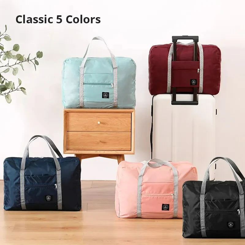 2 Pack Foldable Travel Duffel Bags for Carry-On & Weekender Travel
