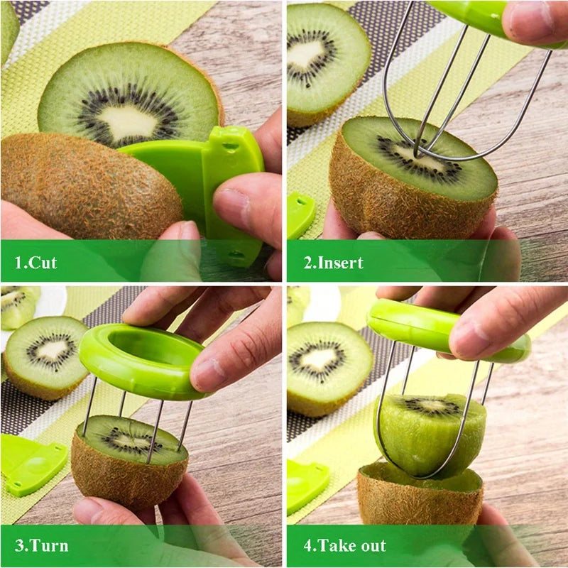 Fast Kiwi Cutter & Peeler – Stainless Steel Fruit Slicer Tool