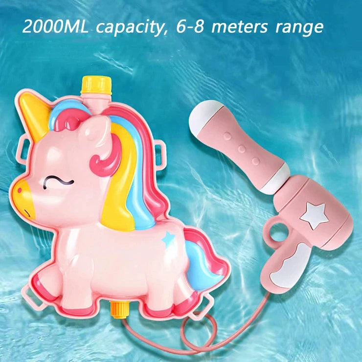 2000ML Kids Cartoon Backpack Water Gun for Summer Outdoor Play