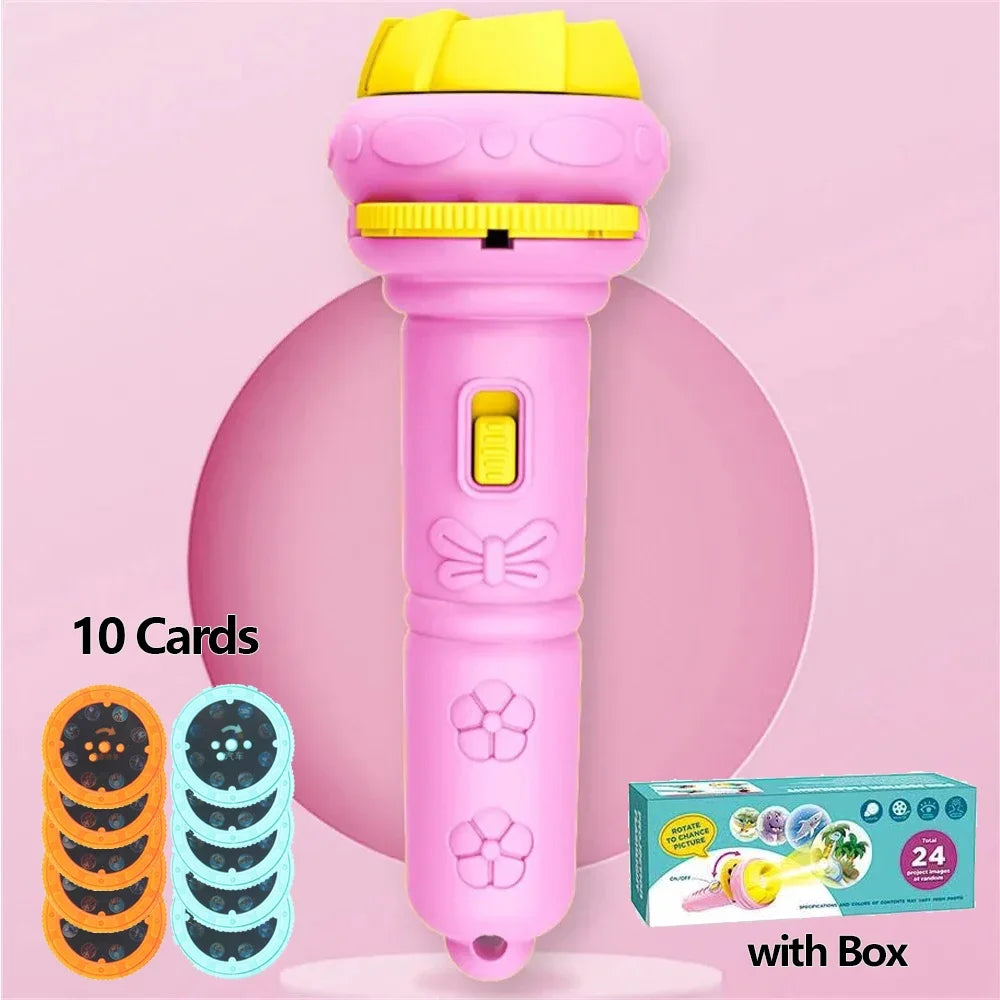 Kids Cartoon Projection Flashlight – Storytelling Projector Toy