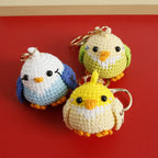 Cute Crochet Parrot Keychain Handmade Bird Bag Charm