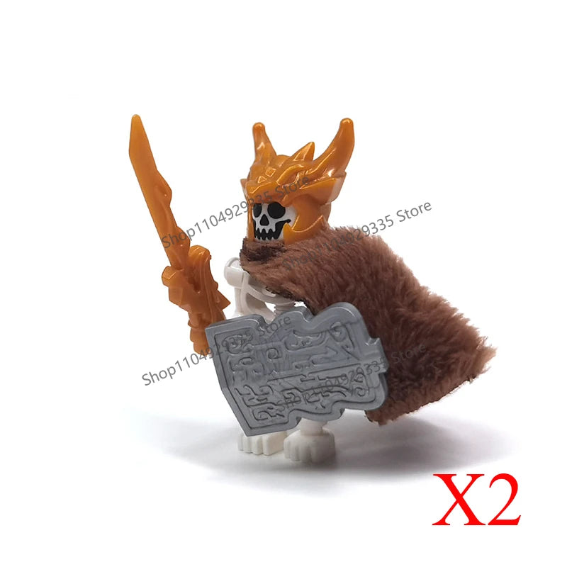 Halloween Scene Building Blocks Skeletons Ghosts Army King Assembled Charactesrs Figures DIY Accessories Bricks Toys Kids Gifts