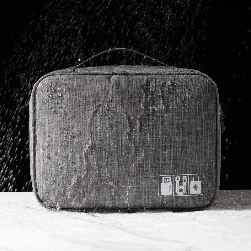Waterproof Electronic Cable Organizer Travel Storage Bag for Chargers & Accessories