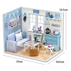 Kitten Mini Doll House 3D Wooden Puzzle DIY Miniature Building Kit