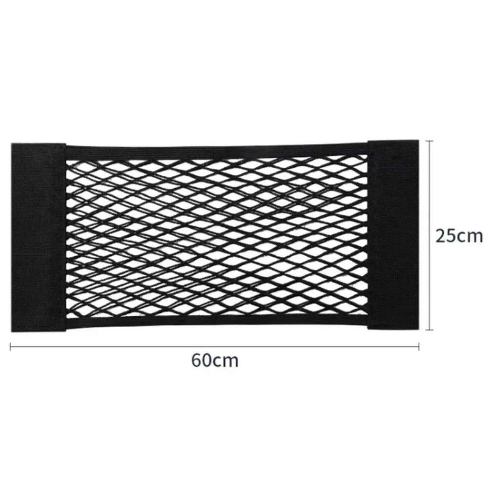 Car Storage Net Stretchable Mesh Pocket Net Magic Elastic Sticker Universal Rear Mesh Trunk Seat Bag Pocket Cage Auto Organizer