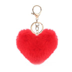 Heart Plush Pom Pom Keychain Fashion Bag Charm