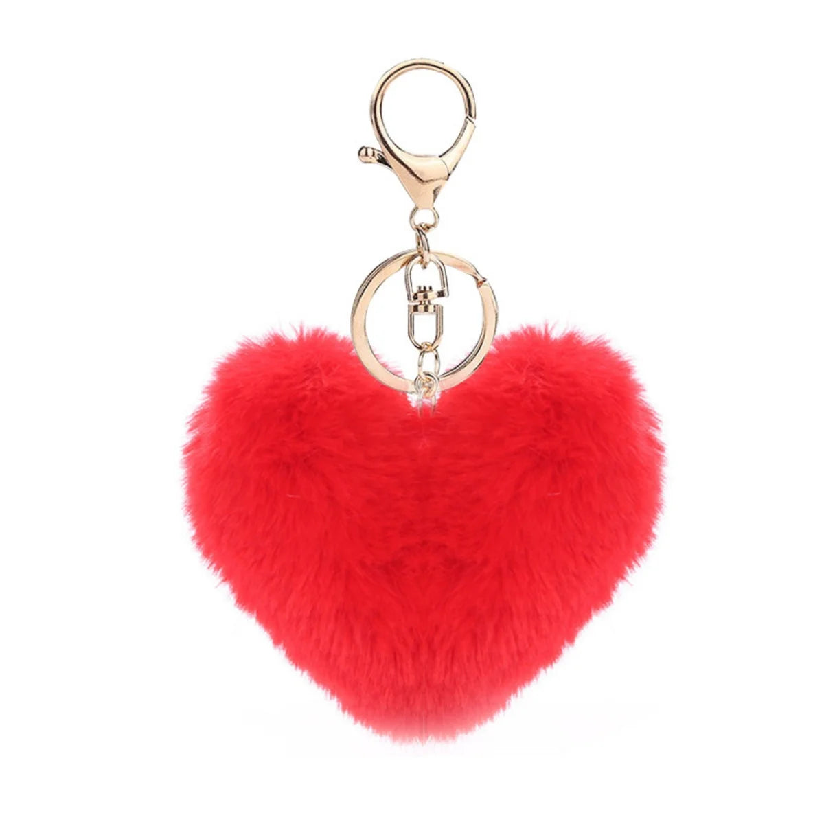 Heart Plush Pom Pom Keychain Fashion Bag Charm