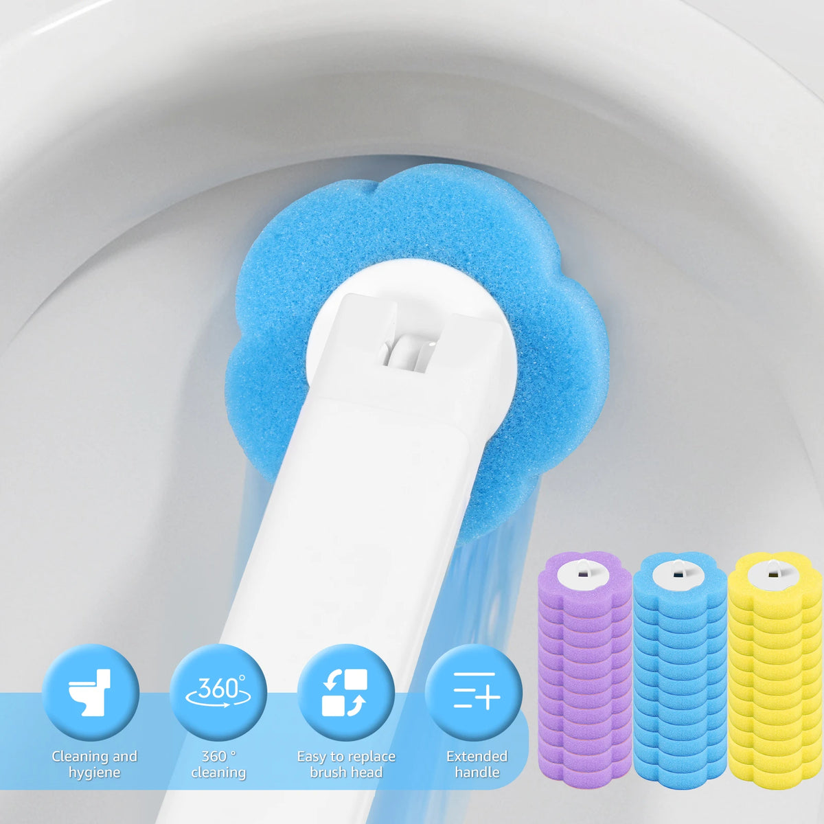 18/36Pcs Disposable Toilet Brush Wall Mounted Toilet Brush with Replacement Head Cleaning Set Home Bathroom WC Accessories