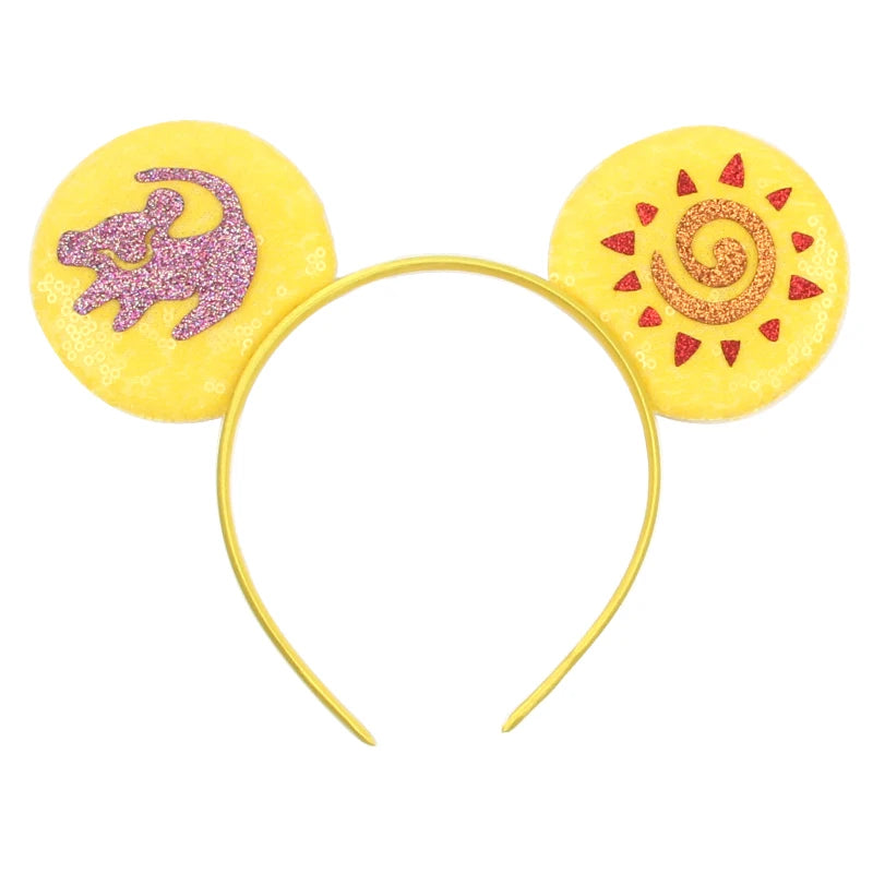 2026 Festival Party Cosplay Mouse Ears Headband 3.3" Ears Glitter Hairband For Boys Girls DIY Cartoon Hair Accessories