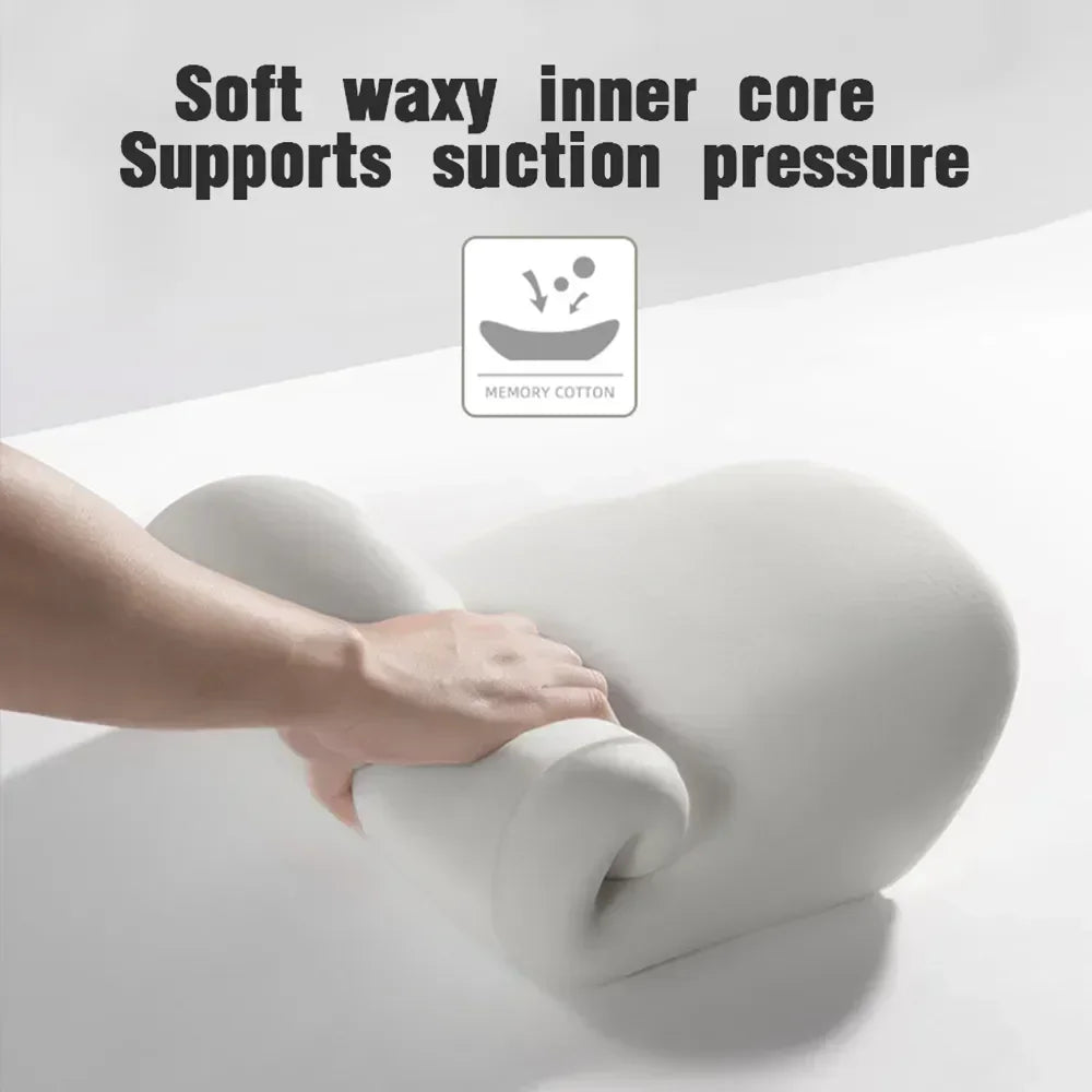 Memory Foam Headrest Lumbar Support Set Ergonomic Neck Pillow Back Cushion Car Driver Seat Comfort Breathable Polyester Fabric