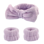 Coral Fleece Face Wash Headband & Absorbent Wristband Set